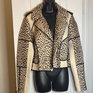 Diane Von Furstenberg Animal Print Leather Jacket
